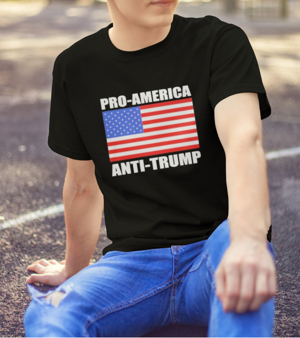 Pro America Anti Trump American Flag T-Shirt