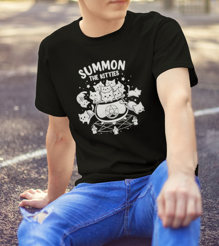 Summon The Kitties Cauldron Ritual With Snouleaf Cats T-Shirt