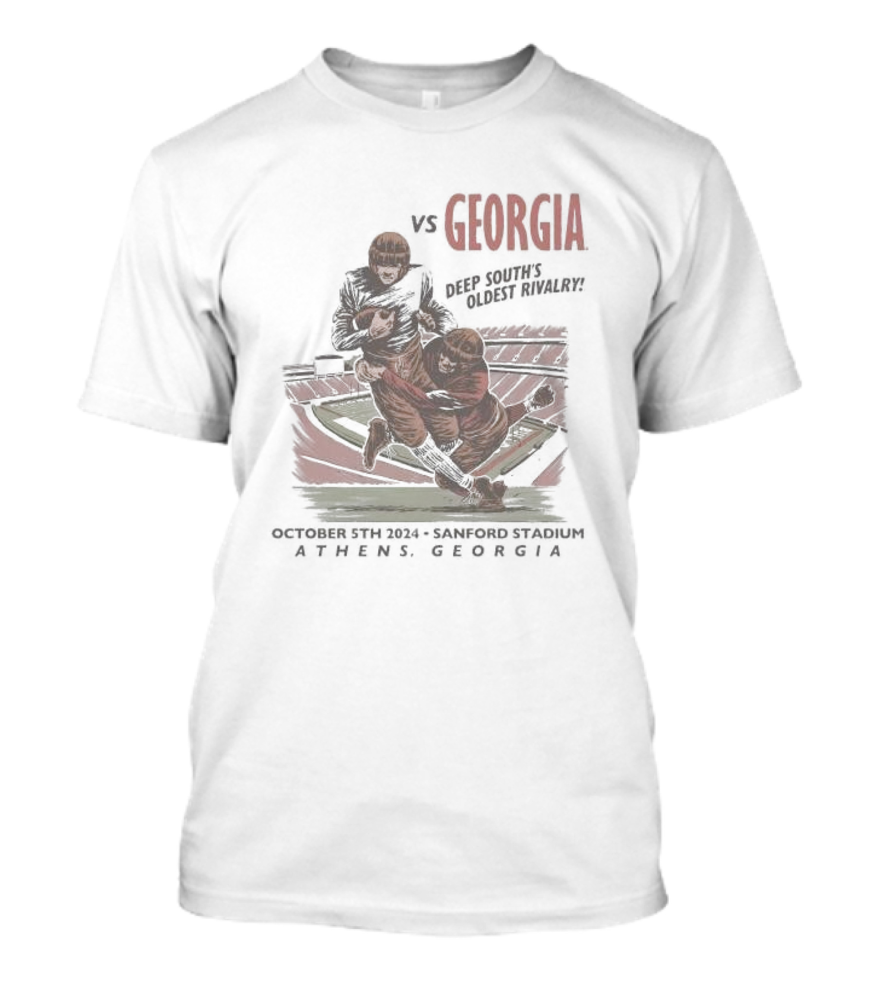 Auburn Vs Georgia Deep South's Oldest Rivalry October 5th 2024 Sanford Stadium Athens Georgia Football Showdown T-Shirt