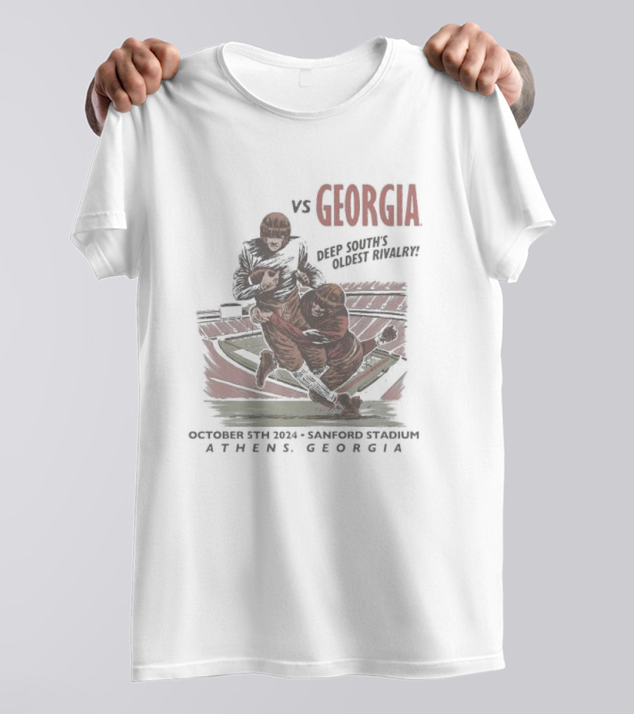 Auburn Vs Georgia Deep South's Oldest Rivalry October 5th 2024 Sanford Stadium Athens Georgia Football Showdown T-Shirt