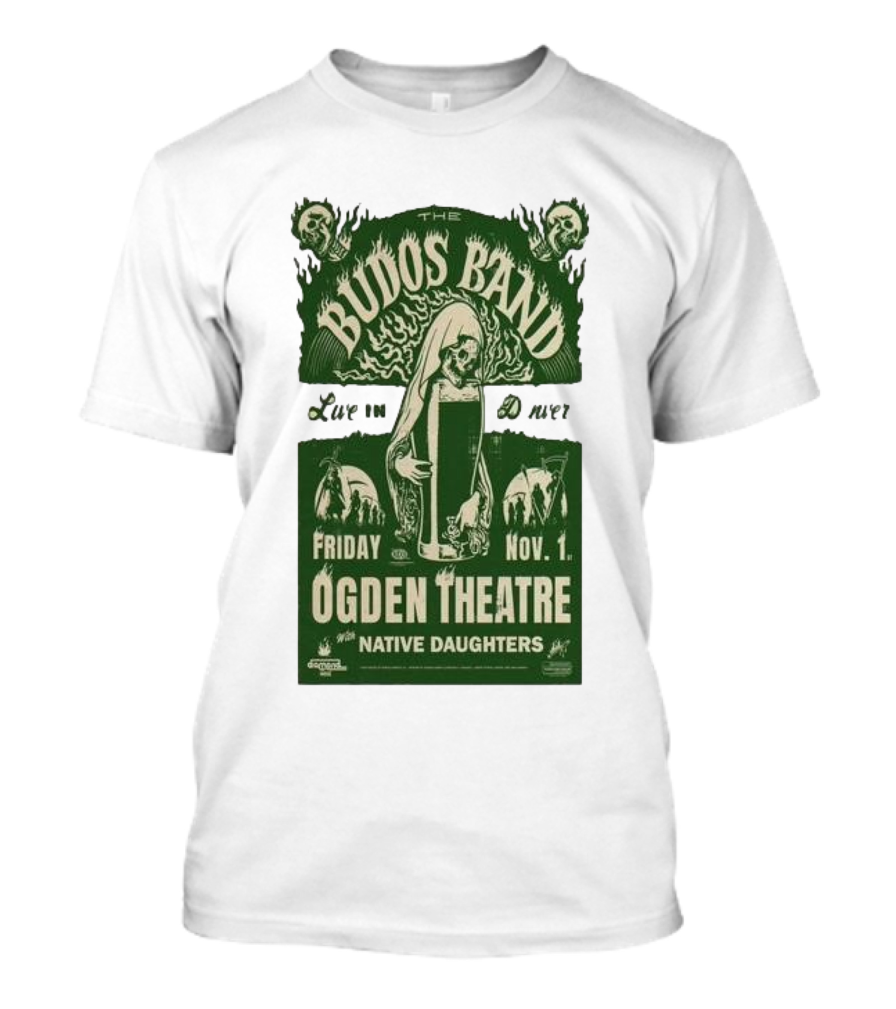 The Budos Band Live In Denver At Ogden Theatre With Native Daughters Friday Nov 1 T-Shirt