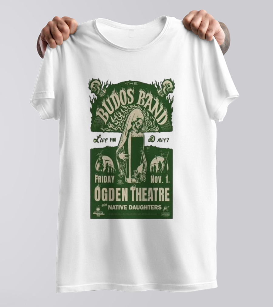 The Budos Band Live In Denver At Ogden Theatre With Native Daughters Friday Nov 1 T-Shirt