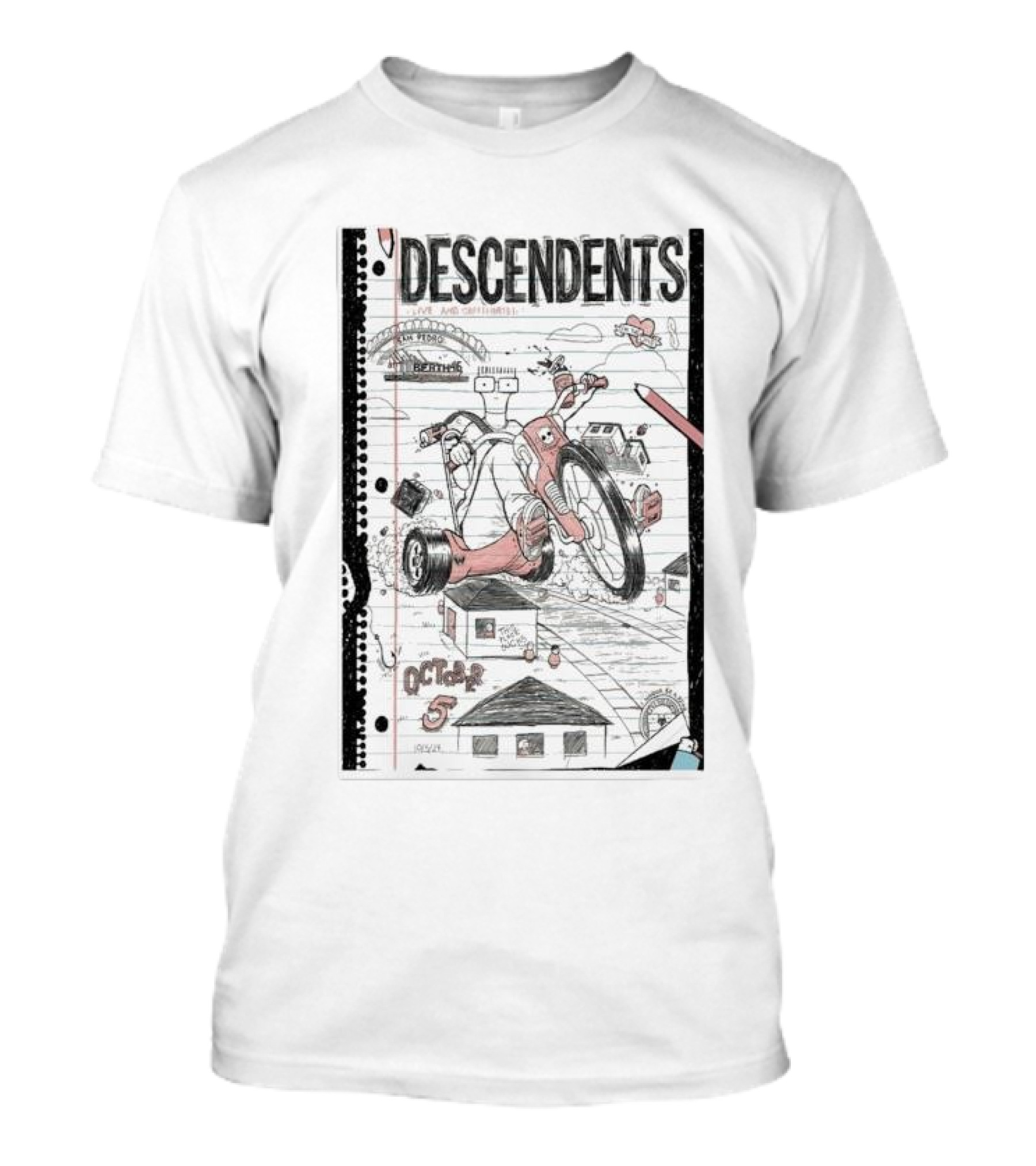 Descendents San Pedro California October 5 2024 Bicycle Theme Notebook T-Shirt