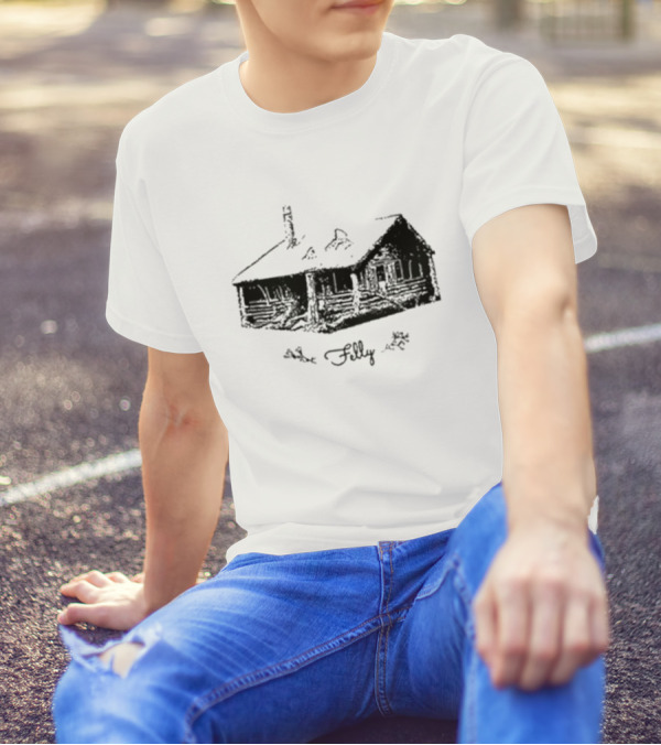 Felly Rustic Cabin Sketch T-Shirt