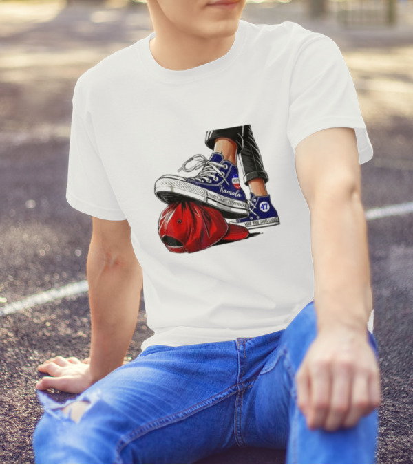 Kamala Sneakers Stomping Red Maga Hat Vote 47 Wear Shoes Change Walk Three Times Fast Crywalker T-Shirt
