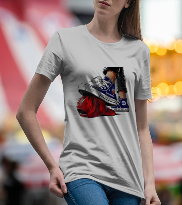 Kamala Sneakers Stomping Red Maga Hat Vote 47 Wear Shoes Change Walk Three Times Fast Crywalker T-Shirt