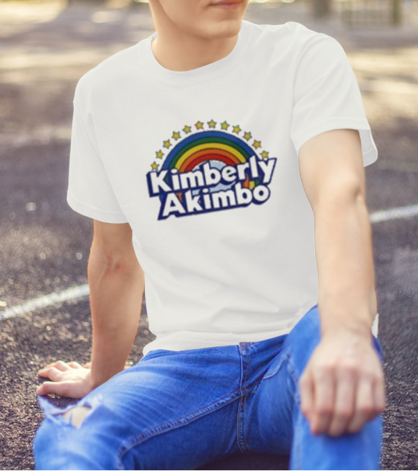 Kimberly Akimbo Rainbow Stars Retro Style With Arch T-Shirt