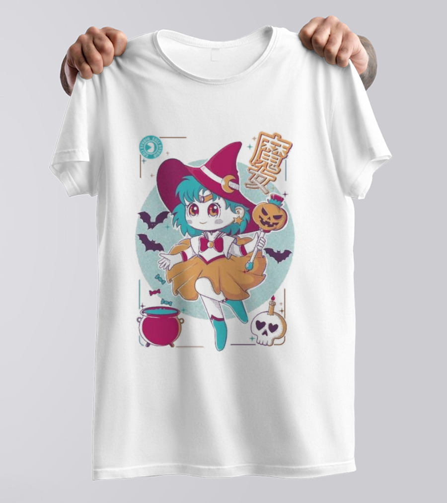 Moon Magic Eoli Studio Witch Halloween Bat Pumpkin Cauldron T-Shirt