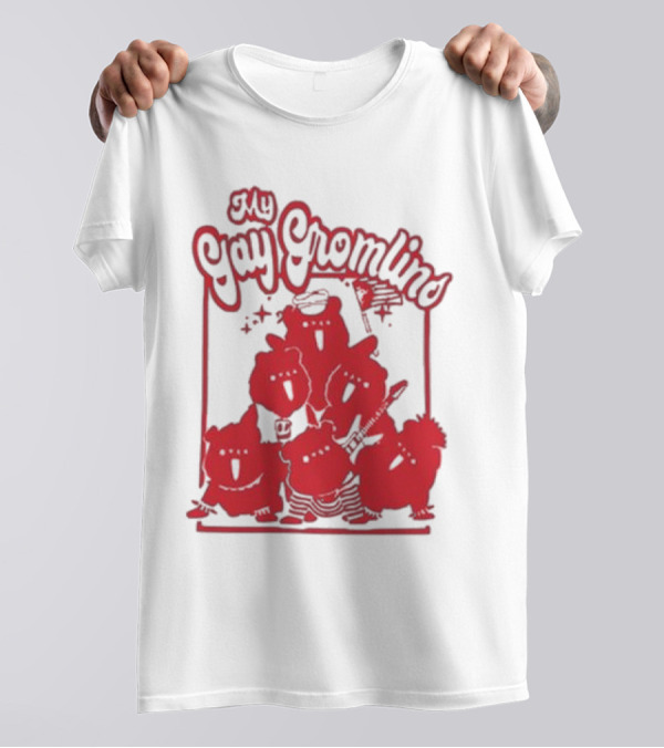 My Gay Gromlins 2024 Red Cartoon Characters With Instruments T-Shirt