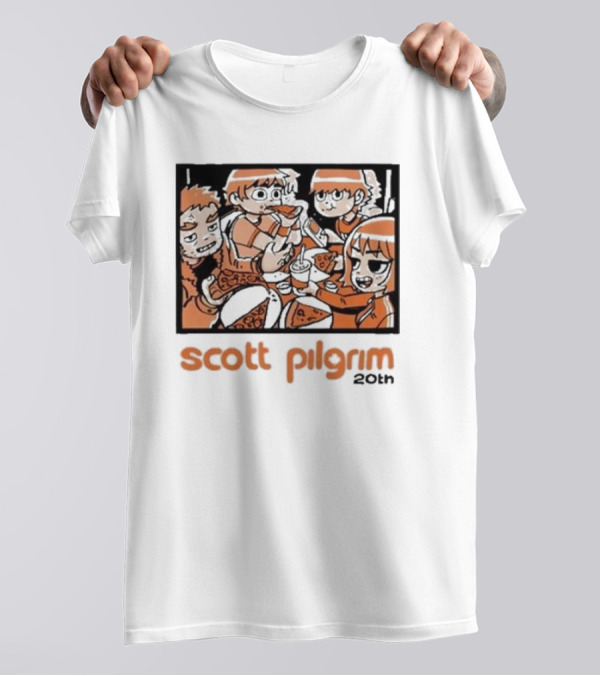 Scott Pilgrim 20th Anniversary Pizza Celebration Gathering T-Shirt