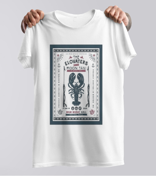 The Elovaters With Moon Taxi Jan 18 2025 Boston MGM Music Hall T-Shirt