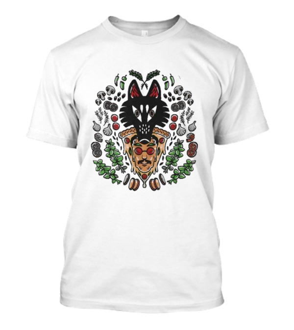Wolf Pizza John Pizzamas Garlic Mushroom Herb Iconography T-Shirt