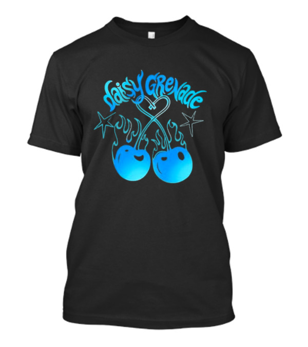 Daisy Grenade Flaming Cherries Heart Stars Hot Topic T-Shirt