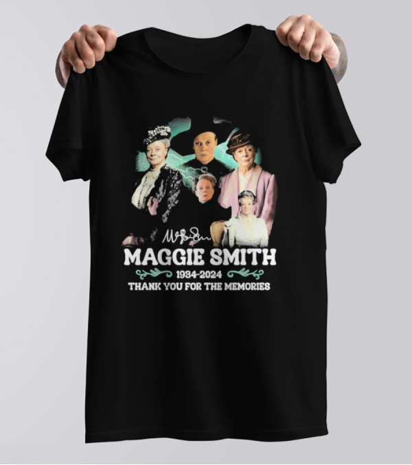 Maggie Smith 1934-2024 Thank You For The Memories Portrait Collage T-Shirt