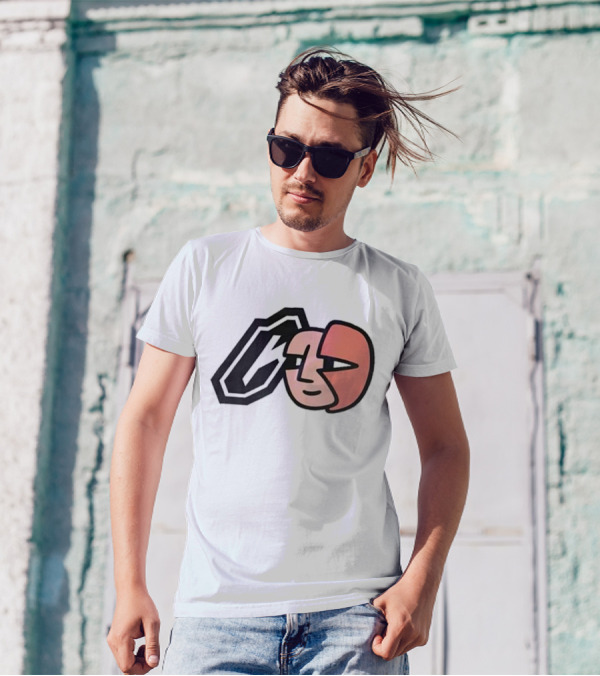 Collective Bikes X Lorem Iconic Face And Abstract Shape T-Shirt