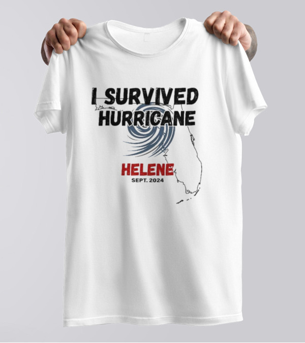 I Survived Hurricane Helene Florida Sept 2024 Map T-Shirt
