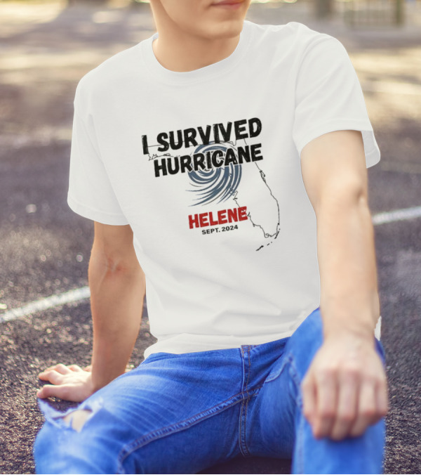 I Survived Hurricane Helene Florida Sept 2024 Map T-Shirt