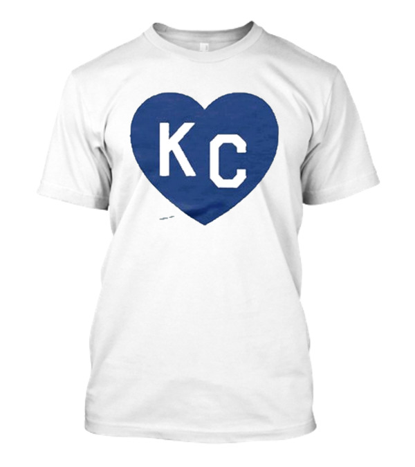 KC Heart Powder Blue Navy T-Shirt