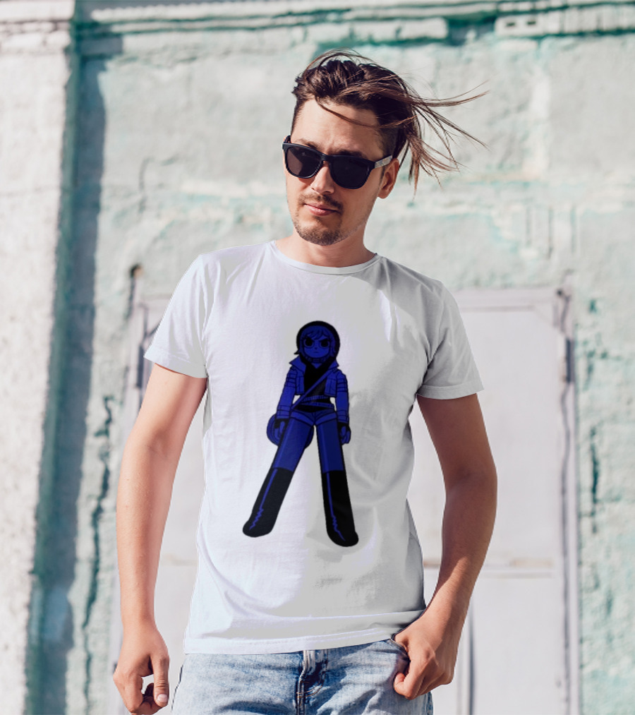 Scott Pilgrim Sp20 Ramona Blue Figure Character T-Shirt