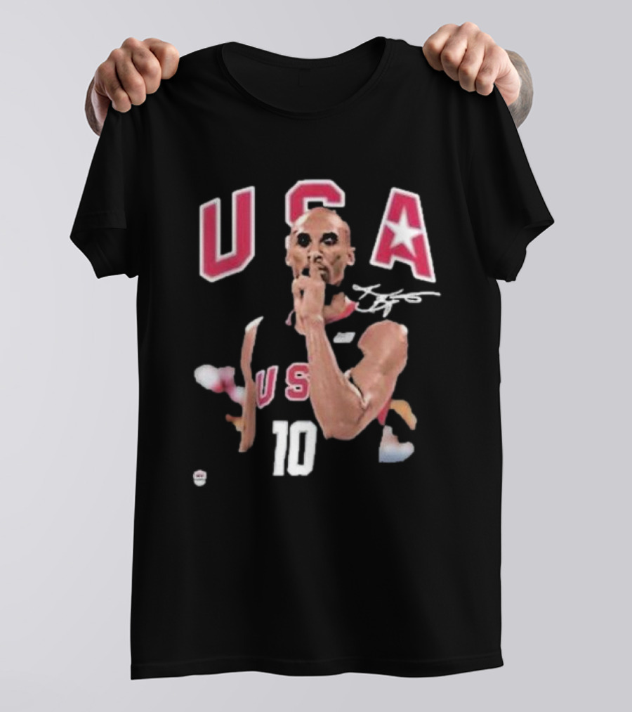 USA 10 Basketball Legend Silence Gesture T-Shirt