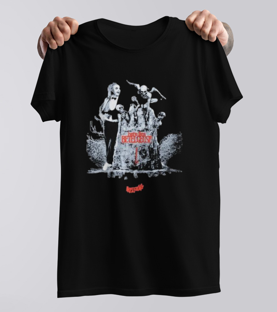 Beetlejuice Tombstone Welcome With Skeleton Creatures T-Shirt