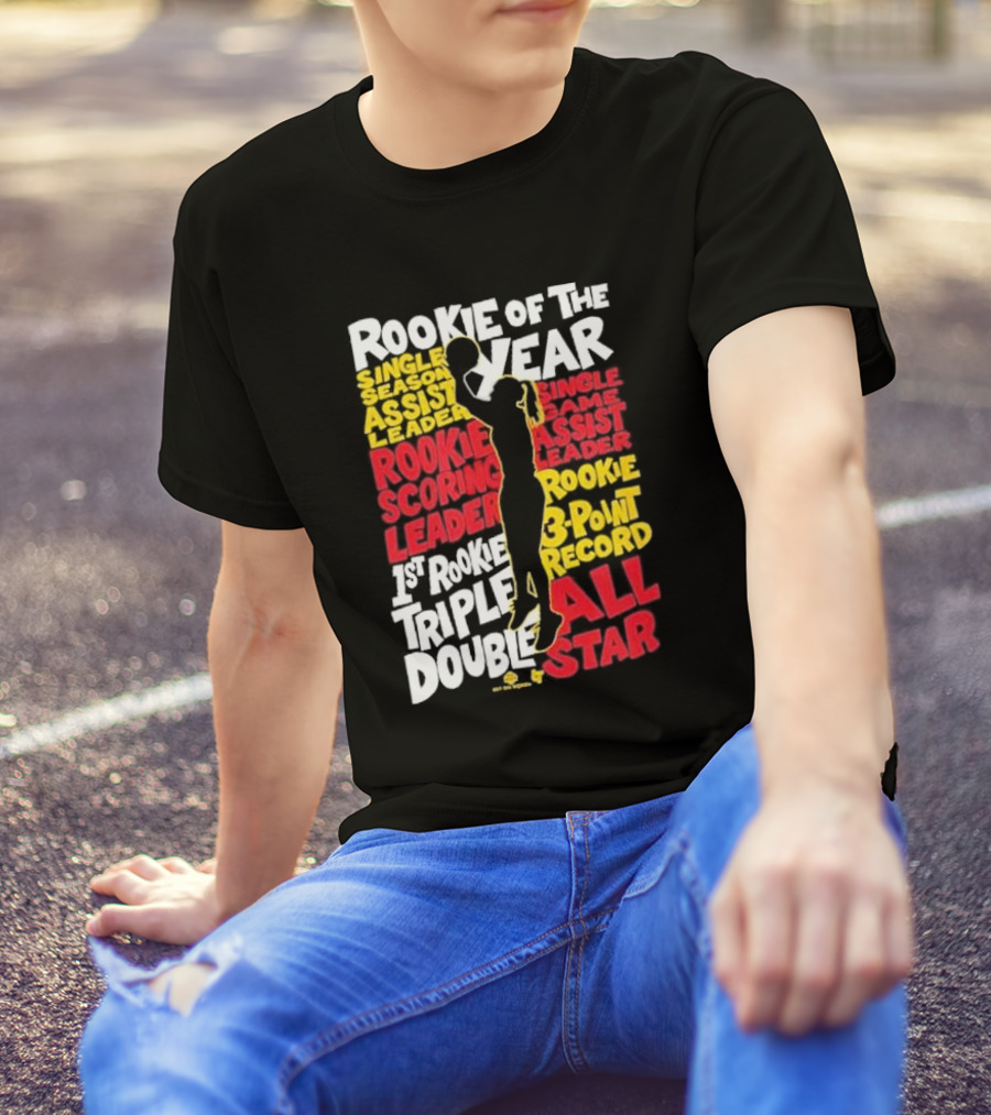 Caitlin Clark Rookie Of The Year Single Season And Game Assist Scoring Leader Triple Double 3-Point Record All Star Indiana Fever T-Shirt