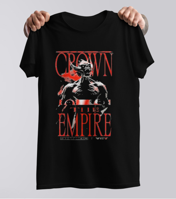 Crown The Empire Not Dead Yet Tour Skeleton Creature Red Letters T-Shirt