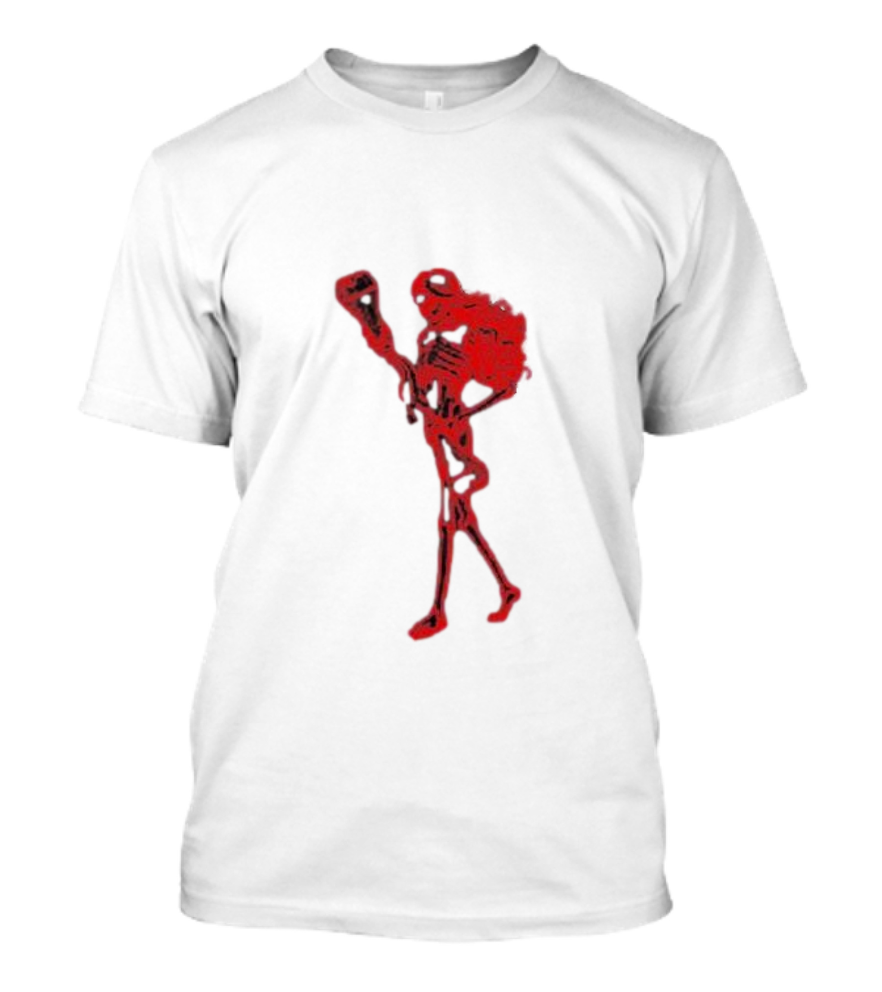 Duran Duran Evil Woman Red Skeleton Motif T-Shirt