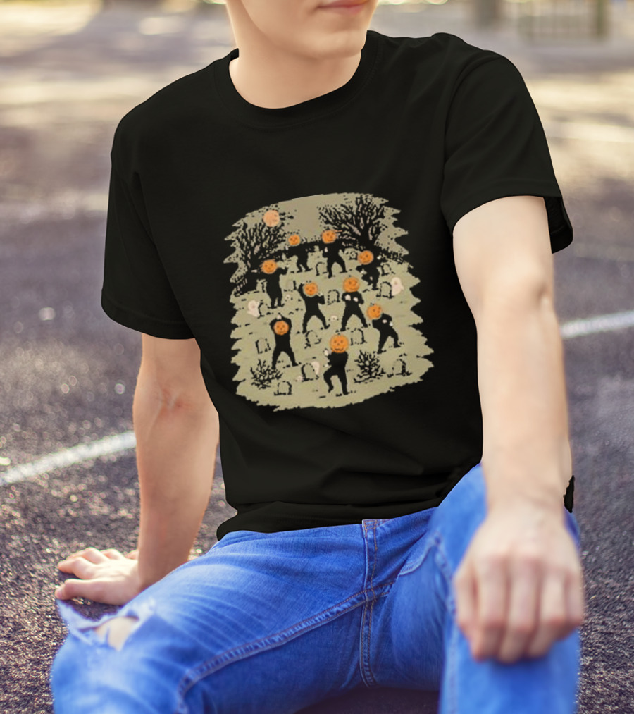 Graveyard Dance Halloween 2024 Pumpkinman Dance Party T-Shirt