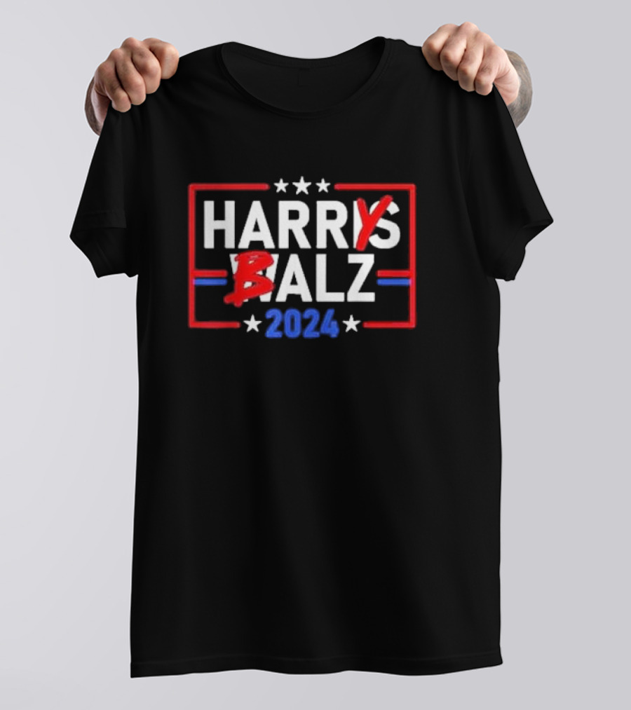 Harry Balz 2024 Meme Parody Democrats Vote Harris Walz 24 T-Shirt