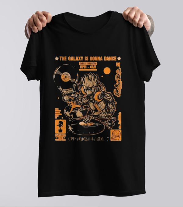 The Galaxy Is Gonna Dance Every Saturday Live From Planet X 11PM-4AM Dancing Tree Productions DJ T-Shirt