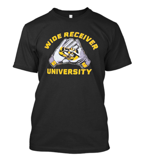 Wide Receiver University Gloves With Tiger Stripe Motif T-Shirt