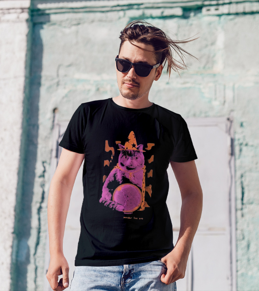 You Shall Ponder The Orb Cat Halloween 2024 Magic Wizard Hat Stars T-Shirt