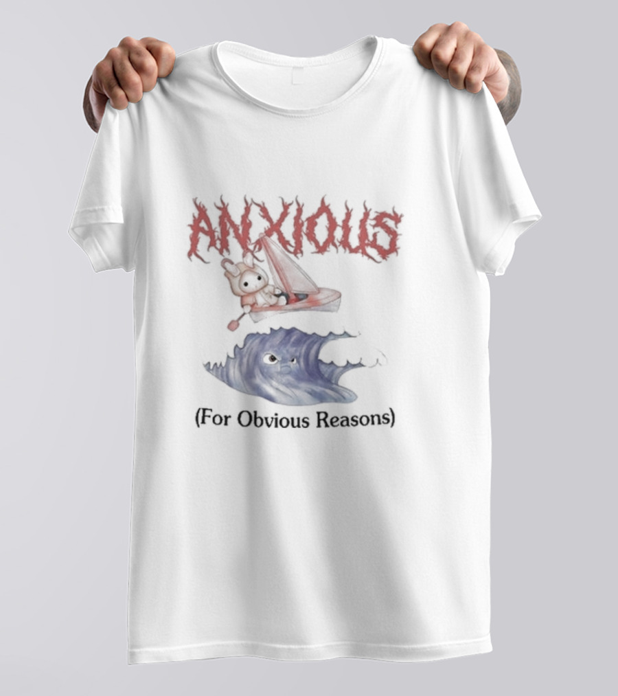 Anxious Bunny Sailing Over Angry Wave For Obvious Reasons T-Shirt