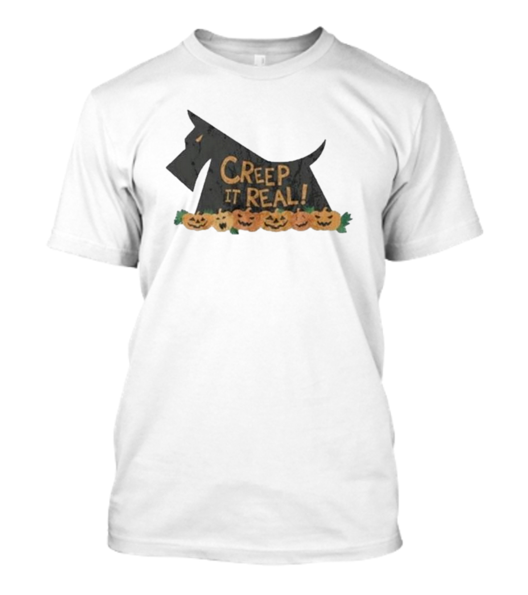 Creep It Real Terrier Pumpkins Halloween T-Shirt