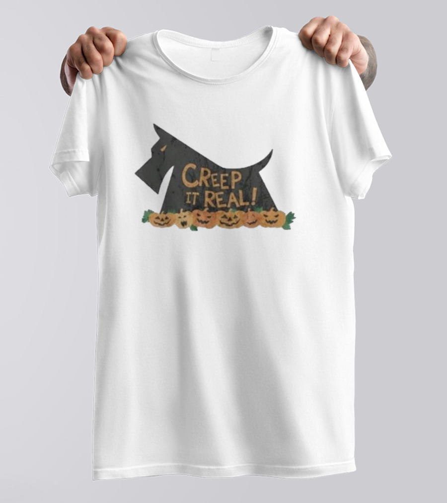 Creep It Real Terrier Pumpkins Halloween T-Shirt