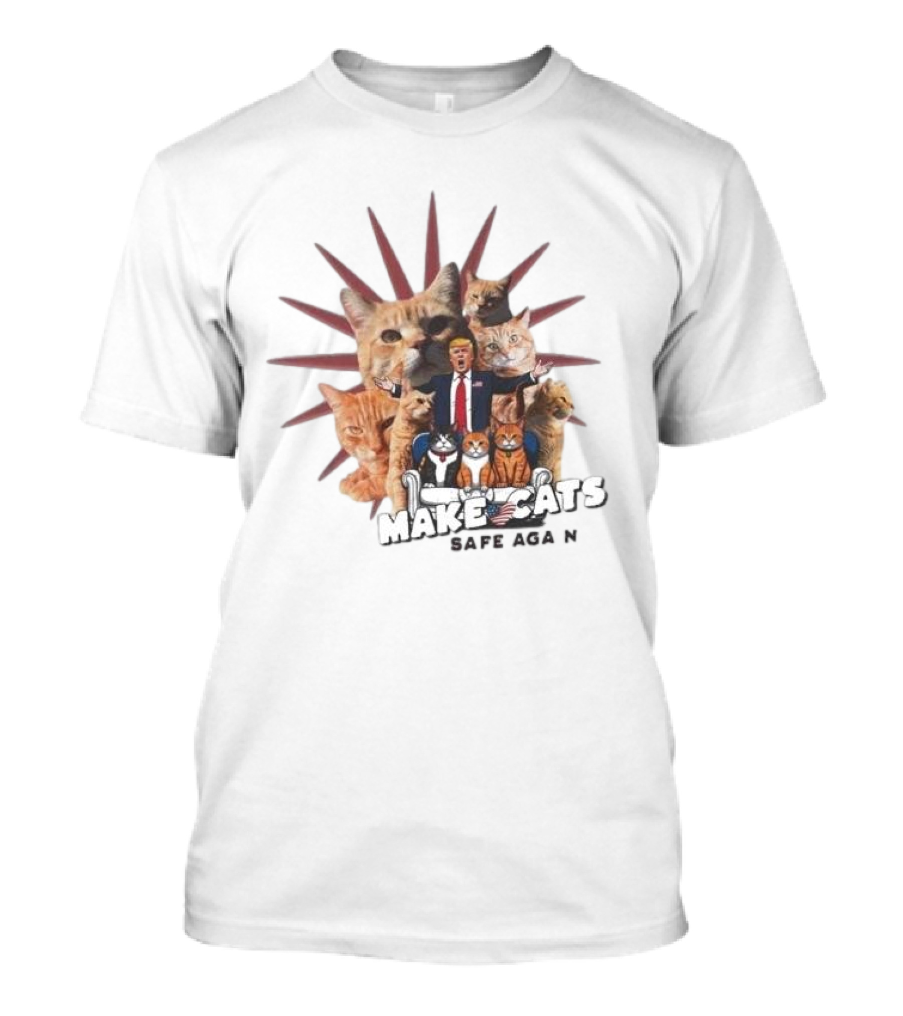 Donald Trump Make Cats Safe Again Funny Comfort Color Save Our Cats Statue Of Liberty T-Shirt