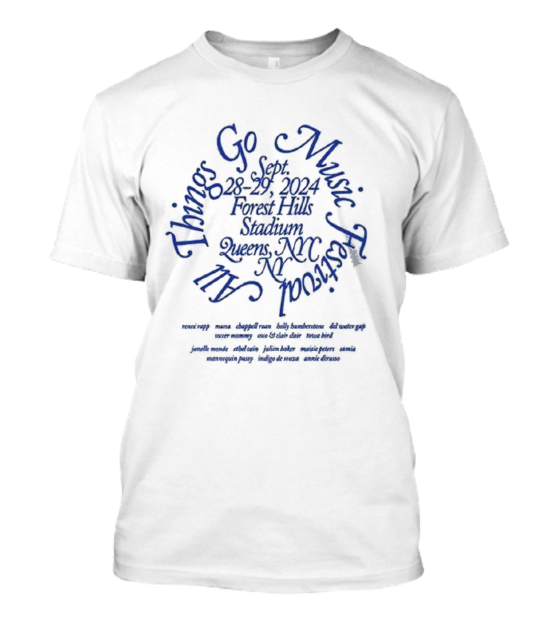 All Things Go Music Festival Sept 28-29 2024 Forest Hills Stadium NYC Lineup T-Shirt