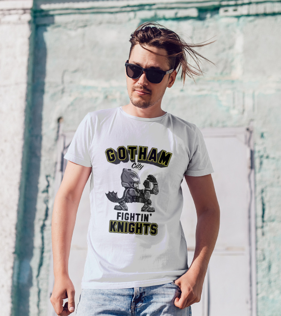Gotham City Fightin’ Knights Batman Comic Style Armor Pose T-Shirt