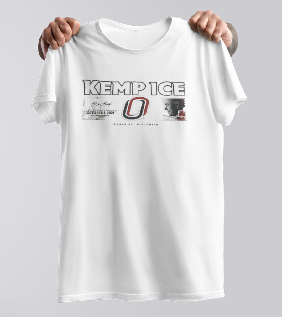 Kemp Ice Mike Kemp Dedication Ceremony October 5 2024 Baxter Arena Omaha Vs Wisconsin T-Shirt