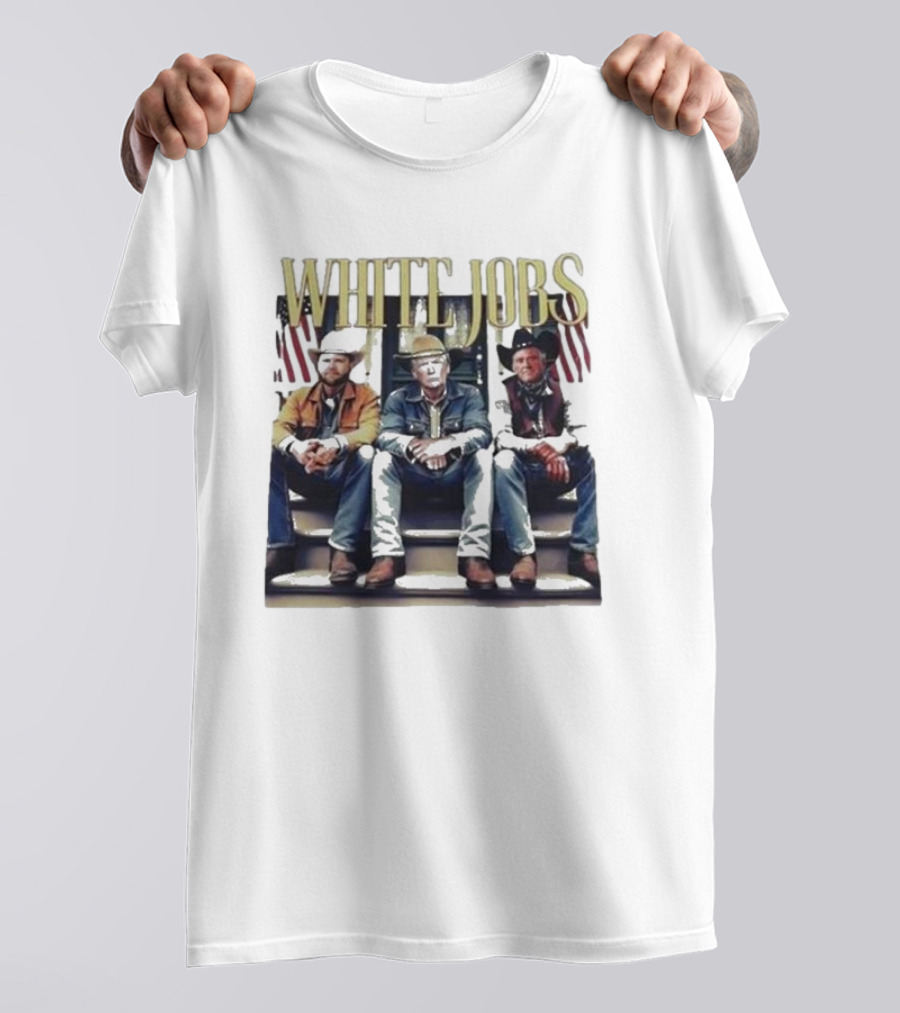 White Jobs Trump Vance Kennedy Cowboys American Flag T-Shirt