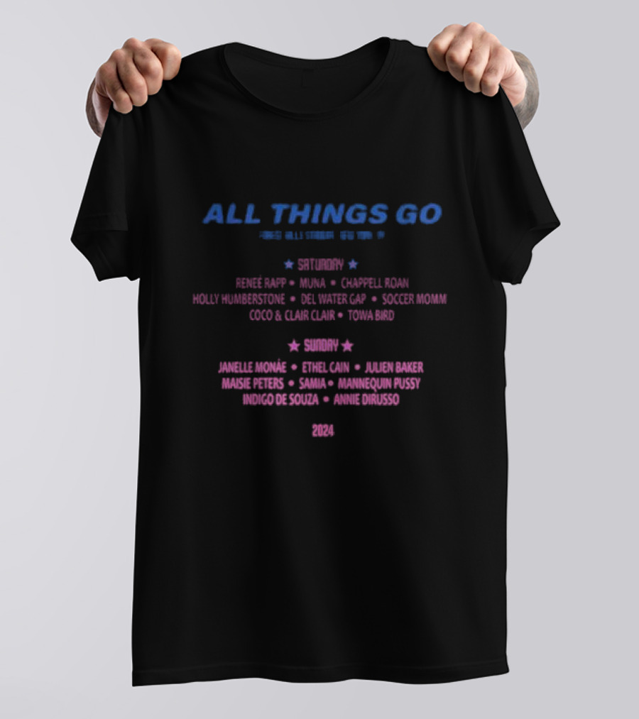 All Things Go Festival 2024 Lineup Renee Rapp Muna Chappell Roan Janelle Monae Ethel Cain T-Shirt