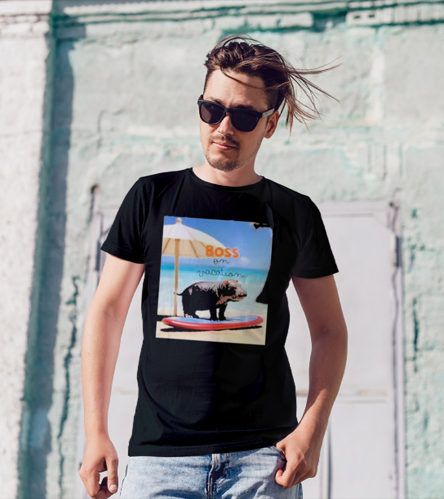 Boss On Vacation Hippo Beach Fun Series Summer T-Shirt