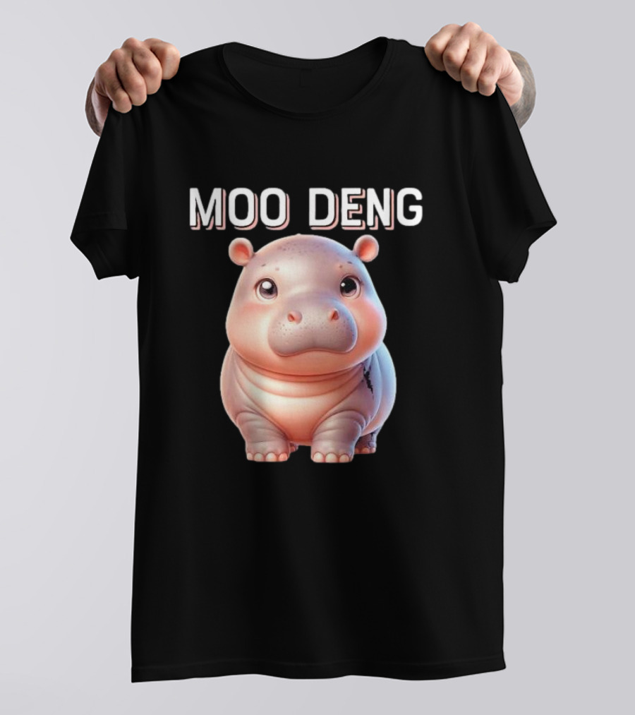 Moo Deng Cute Funny Baby Hippo Pygmy Hippopotamus T-Shirt