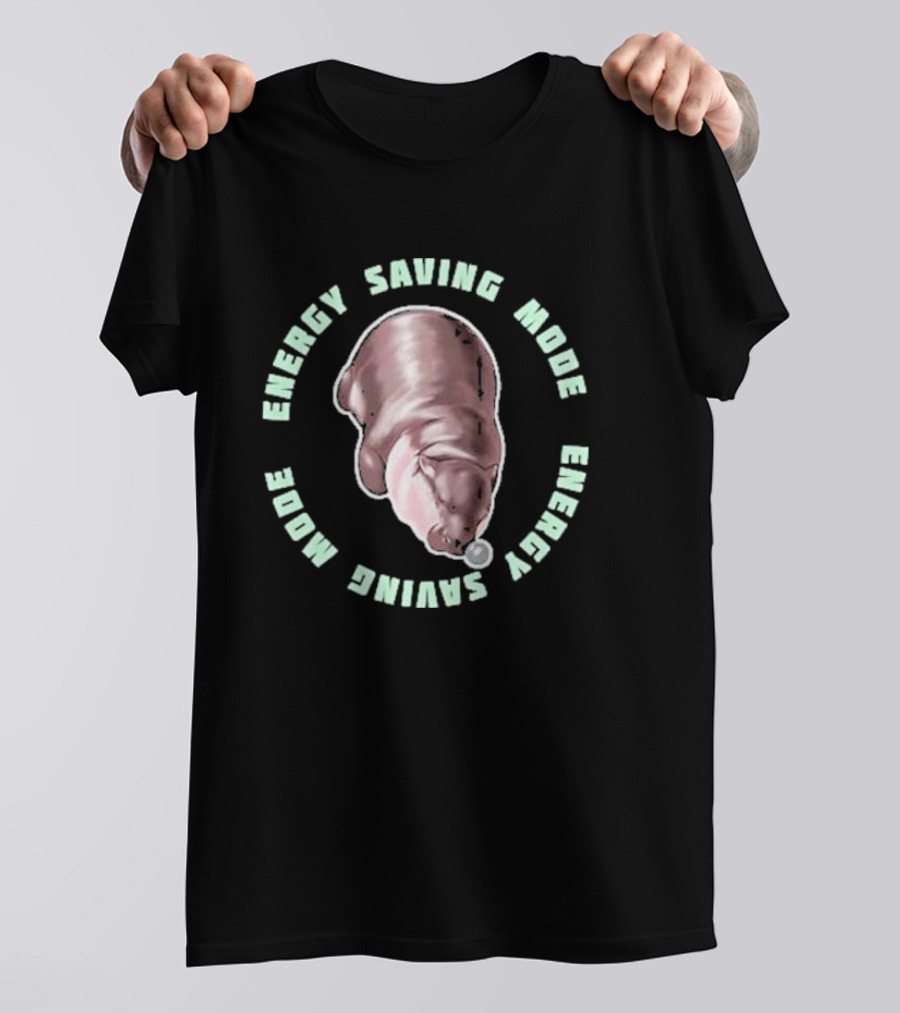 Energy Saving Mode Sleeping Baby Hippo T-Shirt
