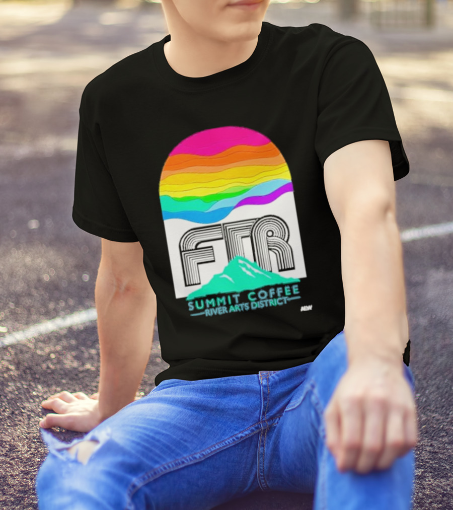 Ftr Summit Coffee River Arts District Rainbow Mountain T-Shirt