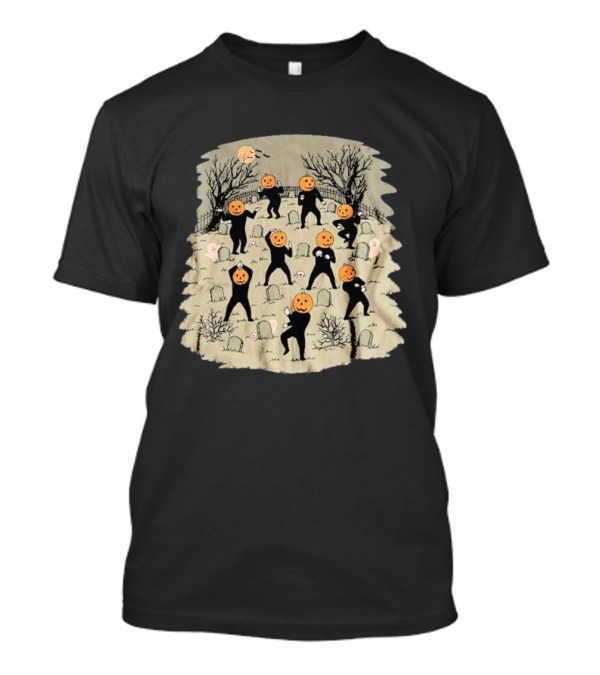 Halloween Dance Pumpkin Heads Graveyard Party T-Shirt