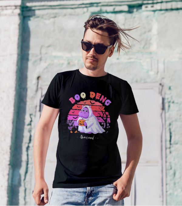 Boo Deng Halloween Hippo Ghost Thailand Fun Trick-or-Treat Costume T-Shirt