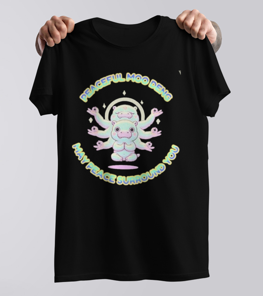 Peaceful Moo Deng May Peace Surround You Pastel Karma Yoga T-Shirt