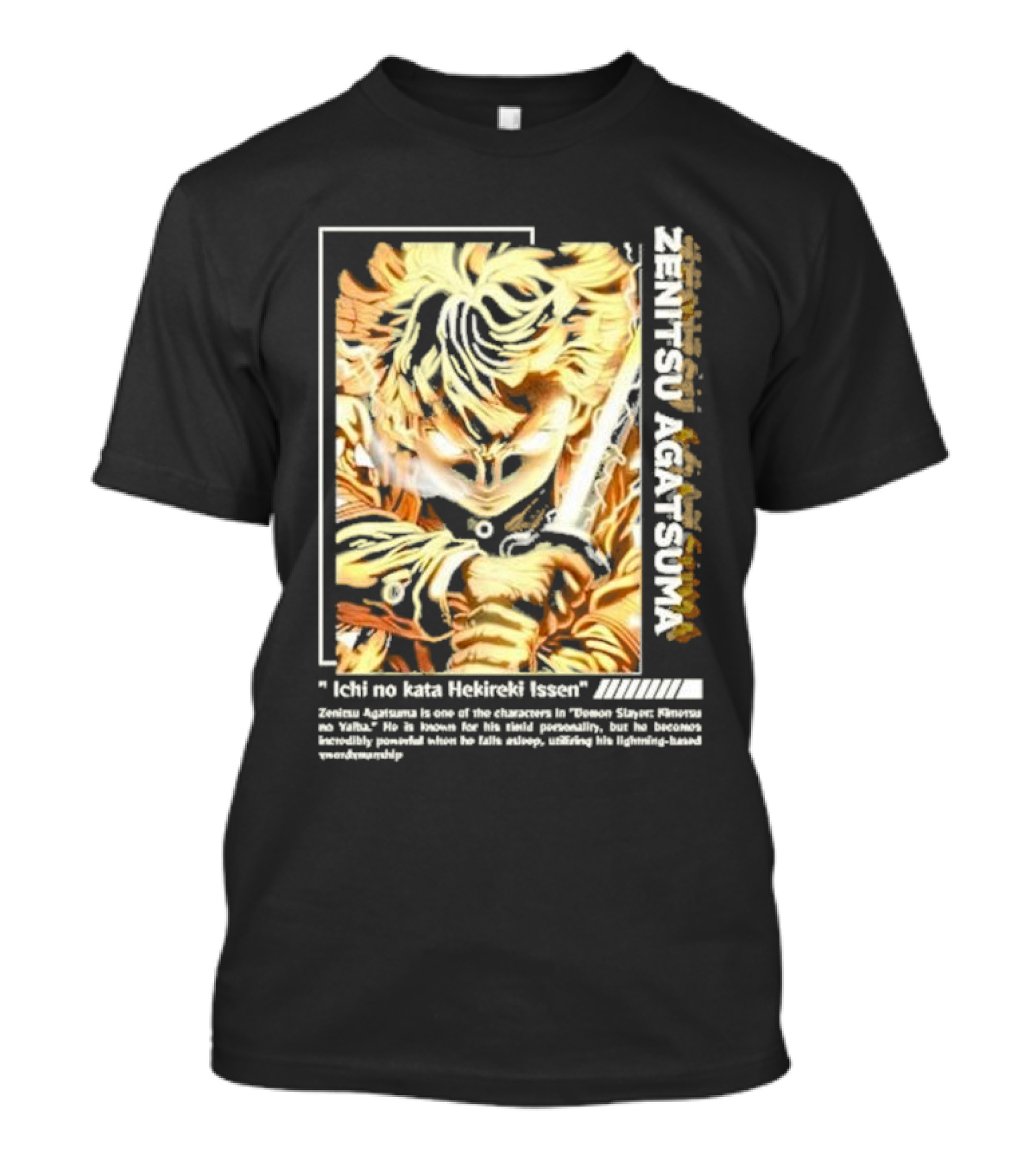 Zenitsu Agatsuma Thunder Strike Ichi No Kata Hekireki Issen Demon Slayer Kimetsu No Yaiba T-Shirt